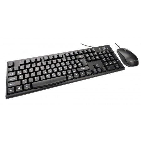 Клавиатура+мышь SMART KM-100 <USB, 1.5М, 104 мембранные клавиши, BLACK, kaz/rus/eng